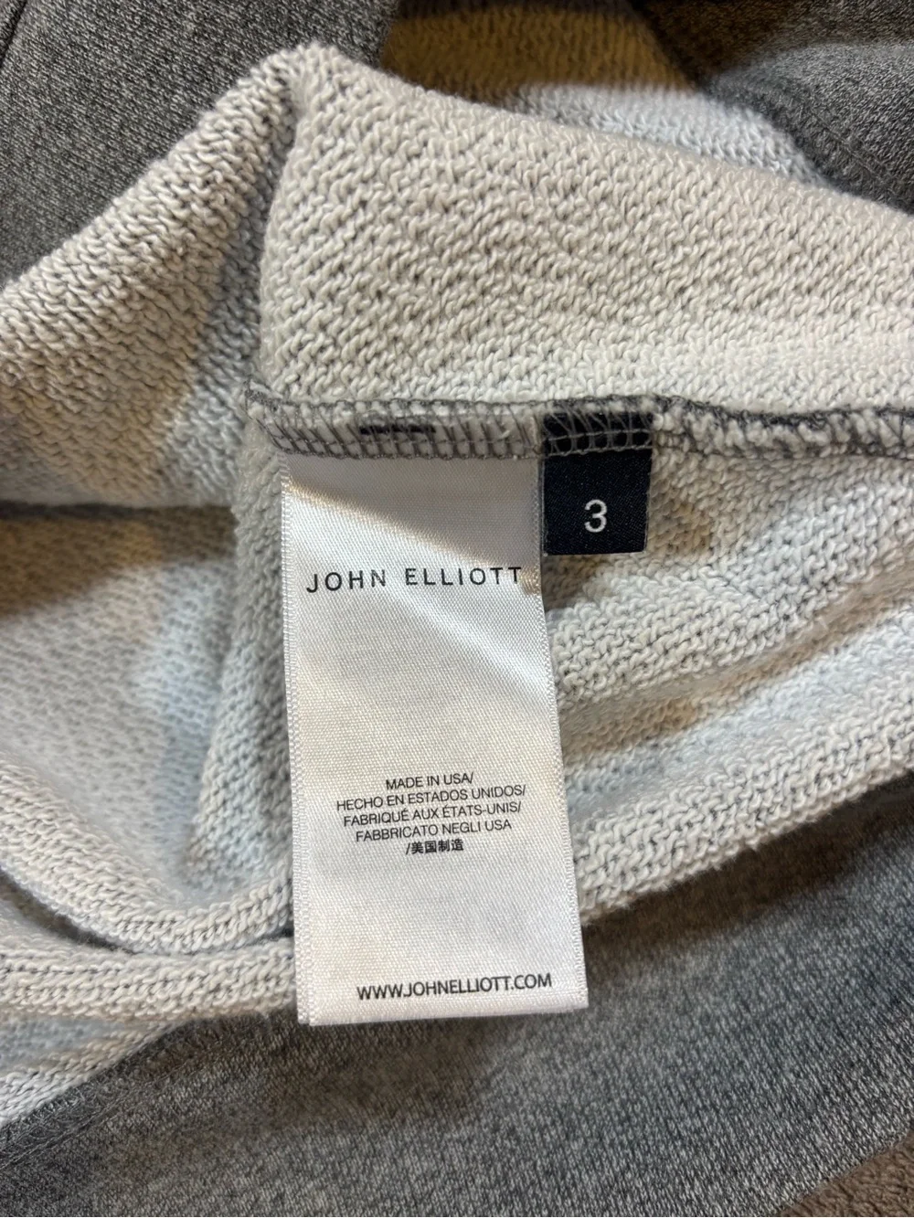 John Elliott men’s size